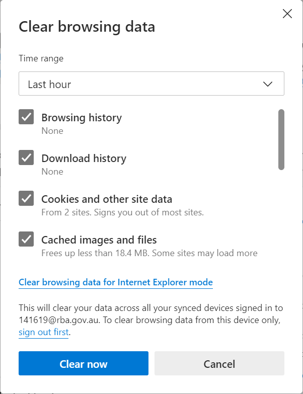 Delete Browsing History in Edge.