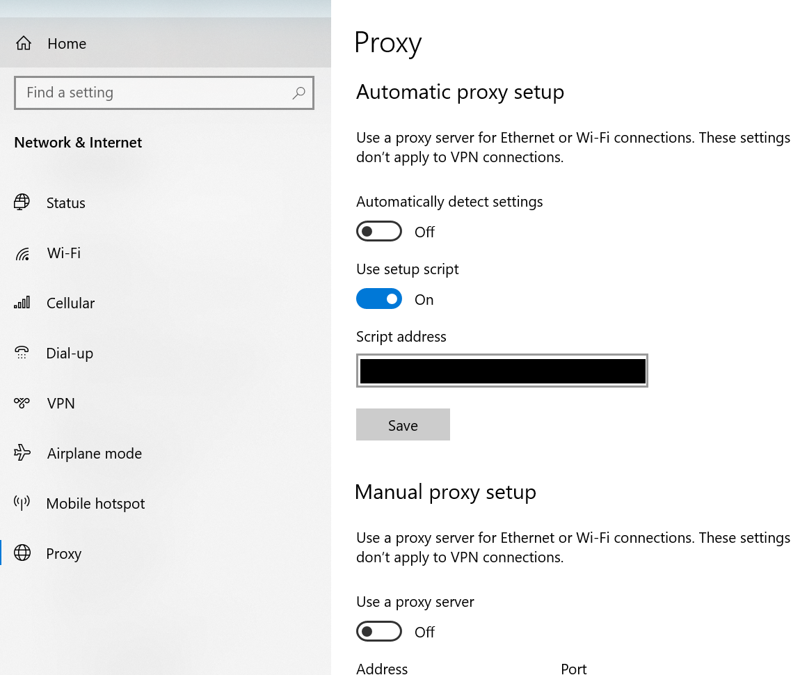 Google Chrome, Proxy Settings, Details>